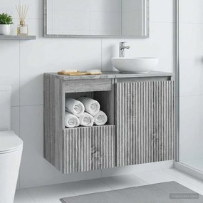 vidaXL Ντουλάπι Μπάνιου Γκρι Sonoma 30 x 41 x 50 εκ.
