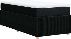 vidaXL Κρεβάτι Boxspring με Στρώμα Μαύρο 100 x 200 εκ. Υφασμάτινο