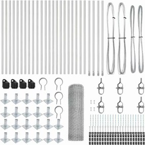vidaXL Στύλος Περιφράξεων Ασημί 50 x 0,4 m (13 mm πλέγμα) Ατσάλι