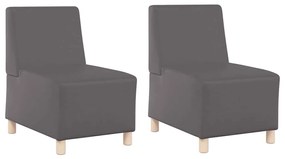 vidaXL Μοναδικός Καναπές χωρίς Χερούλια 2 pcs Γκρι 55 x 74 x 82 εκ.