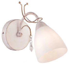 Φωτιστικό Τοίχου Elegant DLA12121 White Metal, Glass