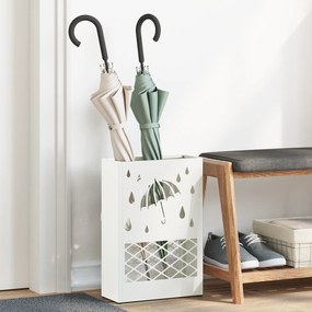 vidaXL Λευκή Βάση Ομπρέλας - 28x12x41 εκ., Ατσάλι