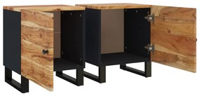 vidaXL Κομοδίνα 2 τεμ. 40 x 33 x 46 εκ. από Μασίφ Ξύλο Ακακίας