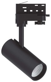 Σποτ Τριφασικής Ράγας T01001-BL Φ5,5x13x28cm Led 850lm 10W 3000K Black Inlight