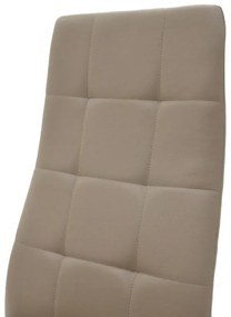 Καρέκλα Cube PU μόκα-πόδι χρωμίου 4αδα 41x46x97 εκ.