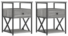vidaXL Κομοδίνα 2 τεμ. Γκρι Sonoma 40x42x55 εκ. από Επεξεργασμένο Ξύλο
