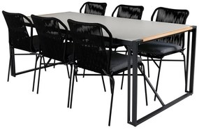 Σετ Τραπέζι και καρέκλες Dallas 641, Spraystone, 111 kg, Σχοινί, Ξύλο: Ξύλο Teak, Μαξιλάρι καθίσματος: Ναι | Epipla1.gr