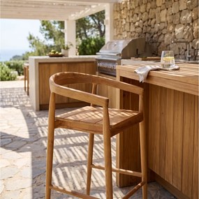 ΚΑΡΈΚΛΕΣ &amp; ΠΟΛΥΘΡΌΝΕΣ MIYAKO TEAK BAR STOOL SH70 ATMOSPHERA 207342A