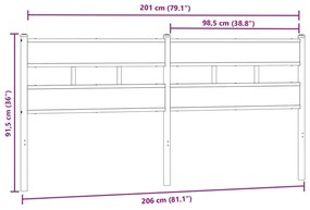 vidaXL Κεφαλάρι Sonoma Δρυς 200 εκ. Σιδερένιο/Επεξεργασμένο Ξύλο