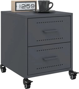 vidaXL Κομοδίνα 2 τεμ. Ανθρακί 36x39x43,5 εκ. από Χάλυβα