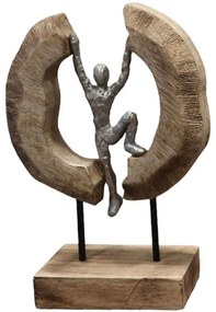 Διακοσμητικό Επιτραπέζιο Dale 312-000002 19x9x28cm Natural-Silver Inart Wood,Aluminum