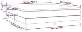 Κρεβάτι Boxspring με Στρώμα Μαύρο 180x200εκ.από Συνθετικό Δέρμα - Μαύρο