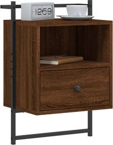 vidaXL Κομοδίνα Επιτοίχια 2 τεμ. Καφέ Δρυς 40x30x61 εκ. Επεξ. Ξύλο