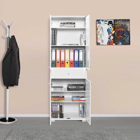 Ντουλάπα ρούχων Diamond Megapap δίφυλλη χρώμα λευκό gloss 60x38x187εκ.