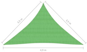 Πανί Σκίασης Ανοιχτό Πράσινο 3,5x3,5x4,9 μ. από HDPE 160 γρ./μ² - Πράσινο