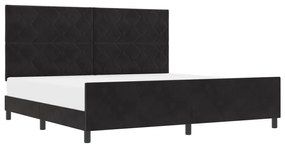 vidaXL Μαύρο Βελούδινο Κρεβάτι 200x200 εκ