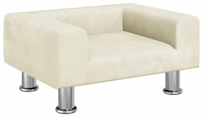 vidaXL Καναπές Παιδικός κρεμ 50 x 40 x 26,5 εκ. από Βελούδο