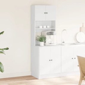 vidaXL Στήλη Κουζίνας Λευκή 60 x 50 x 180 εκ. από Επεξεργασμένο Ξύλο