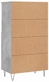 Ντουλάπι Γκρι σκυροδέματος 60x36x110 εκ. από Επεξεργασμένο Ξύλο - Γκρι