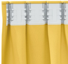 vidaXL Κουρτίνες 2 pcs κίτρινο μουσταρδί 225 x 140 εκ. Πολυεστέρας