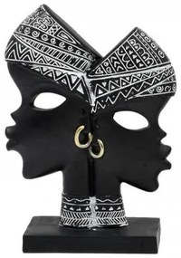 ΕΠΙΤΡΑΠΕΖΙΑ ΔΙΑΚΟΣΜΗΤΙΚΗ ΦΙΓΟΥΡΑ ” African ” Fylliana FL240308 ΜΑΥΡΟ-ΛΕΥΚΟ ΧΡΩΜΑ 17x6x23εκ 374-225-462
