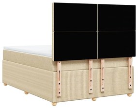 ΚΡΕΒΑΤΙ BOXSPRING ΜΕ ΣΤΡΩΜΑ ΚΡΕΜ 160X200 ΕΚ. ΥΦΑΣΜΑΤΙΝΟ 3292126