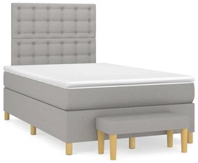 ΚΡΕΒΑΤΙ BOXSPRING ΜΕ ΣΤΡΩΜΑ ΑΝΟΙΧΤΟ ΓΚΡΙ 120X200 ΕΚ. ΥΦΑΣΜΑΤΙΝΟ 3137461