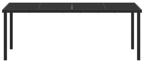 vidaXL Κήπος Τραπέζι Μαύρο 200x80x73 εκ Γυαλί ανθεκτικό στη θερμότητα
