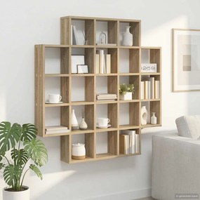 vidaXL Ράφι Τοίχου Sonoma Δρυς 100 x 13 x 100 εκ Επεξεργασμένο Ξύλο