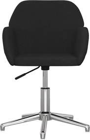 vidaXL Καρέκλες Τραπεζαρίας Περιστρεφόμενες 2 τεμ. Μαύρες Υφασμάτινες