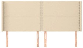 Κεφαλάρι με Πτερύγια Κρεμ 183x16x118/128 εκ. Υφασμάτινο 3119459