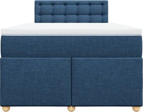 vidaXL Κρεβάτι Boxspring με Στρώμα Μπλε 120x200 εκ. Υφασμάτινο