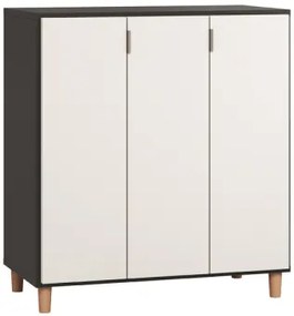 Μπουφές Simple ψηλός-Μαύρο - Λευκό - 90.00Χ45.00Χ99.50cm