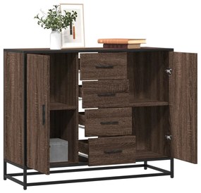 Sideboard καφέ δρυς 92x35x76 cm Ξύλινο μηχανουργικό ξύλο