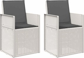 vidaXL Καρέκλες Εστιατορίου Κήπου 2 pcs Άσπρο και Ανθρακί PP