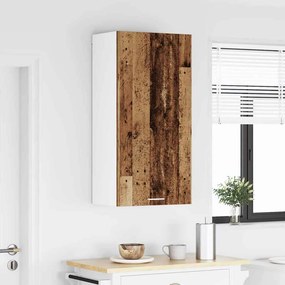 vidaXL Κρεμαστό ντουλάπι Παλαιό Ξύλο και Λευκό 50 x 31 x 100 εκ.