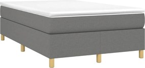 vidaXL Κρεβάτι Boxspring με Στρώμα Σκούρο Γκρι 120x190 εκ Υφασμάτιν