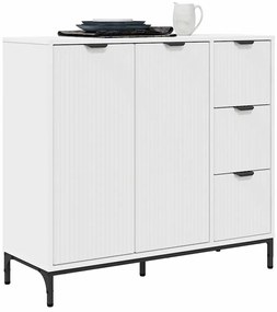 vidaXL Πλαϊνό γραφείο Λευκό 89.5 x 33 x 82 εκ. Επεξεργασμένο ξύλο