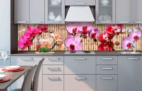 Αυτοκόλλητη φωτοταπετσαρία για όμορφη ορχιδέα κουζίνας - 260x60