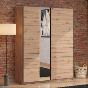 Ντουλάπα Συρόμενη VEYMONT 150 OG με Καθρέπτη Artisan oak 146x61x218εκ. 146x61x218 εκ.