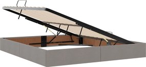 vidaXL Κρεβάτι Οθωμανικού Τύπου Taupe 160 x 200 cm ύφασμα
