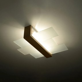 Sollux Φωτιστικό οροφής Feniks 2,ξύλο, γυαλί,2xE27/60w
