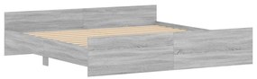 Πλαίσιο Κρεβατιού με Κεφαλάρι/Υποπόδιο Γκρι Sonoma 180x200 εκ. - Γκρι