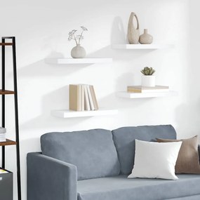 vidaXL Ράφια Τοίχου 4 τεμ. Λευκά 50x23,5x3,8 εκ. MDF