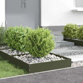 vidaXL Περίγραμμα γκαζόν 6 τμχ. 60 x 60 x 13 εκ Ατσάλι Λαδί