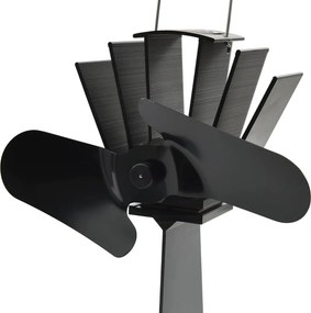 vidaXL Αερόθερμο Σόμπας Μαύρο με 2 Πτερύγια