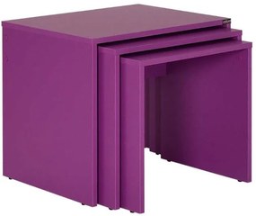 Lh-homefurniture Σετ τραπεζάκια Ζιγκον Μωβ 55x47x40cm AD_SHP-103-UU-1