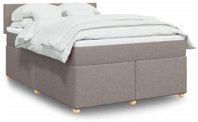 vidaXL Κρεβάτι Boxspring με Στρώμα Taupe 140x200 εκ. Υφασμάτινο