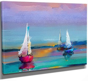 Πίνακας Καμβάς 489GWN1242 40x30cm Multi Wallity Οριζόντιοι Wood, Canvas