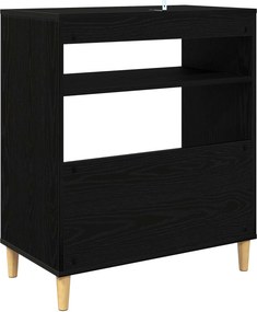 vidaXL Βάση πικάπ Μαύρη Δρυς 71 x 39,5 x 83 εκ. Επεξεργασμένο Ξύλο